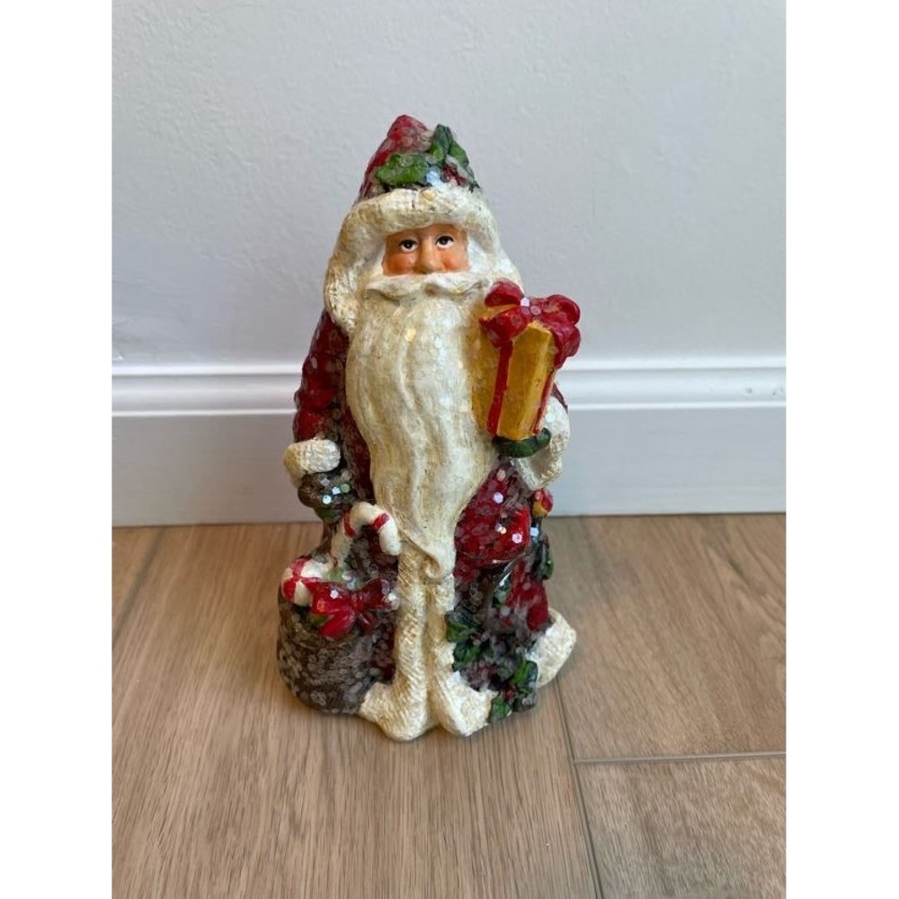 Transpac GGI Collections Resin Sparkle Santa Figurine Christmas Decor 7.5"